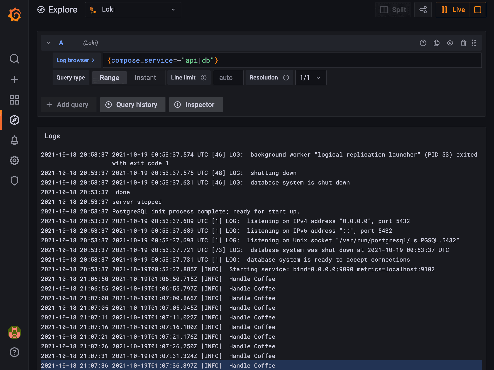 Enabling the live data output streaming in Grafana 